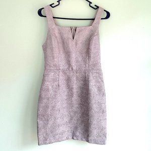 YA Metallic Silver Bodycon Square Neck Dress